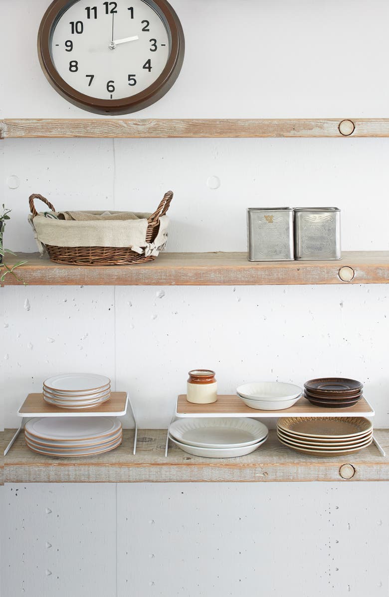 Yamazaki Dish Riser Shelf, Alternate, color, White