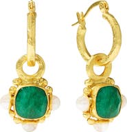 Ottoman Hands Esther Pearl Drop Hoop Earrings