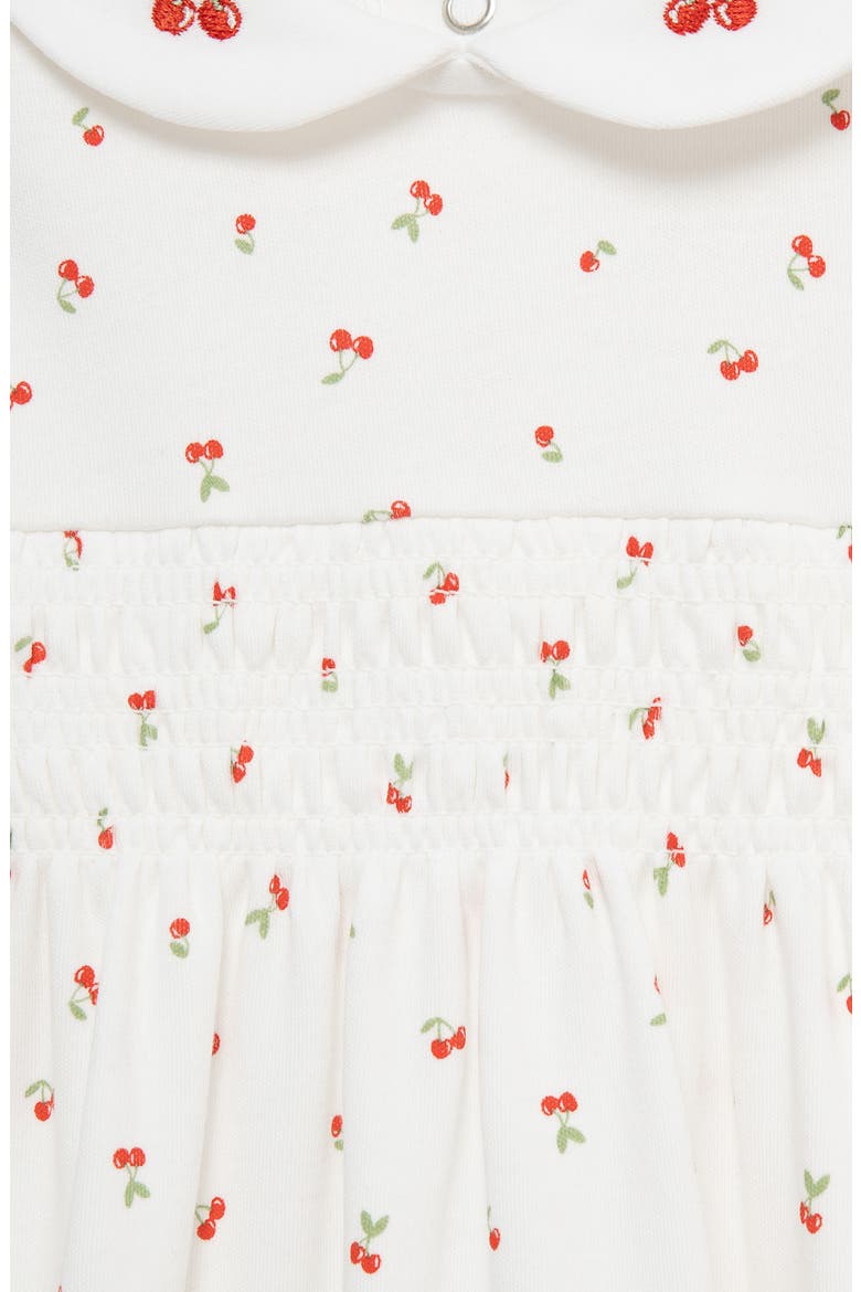 Tiny Cherries Pima Cotton Footie (Nordstrom Exclusive), Alternate, color, WHITE