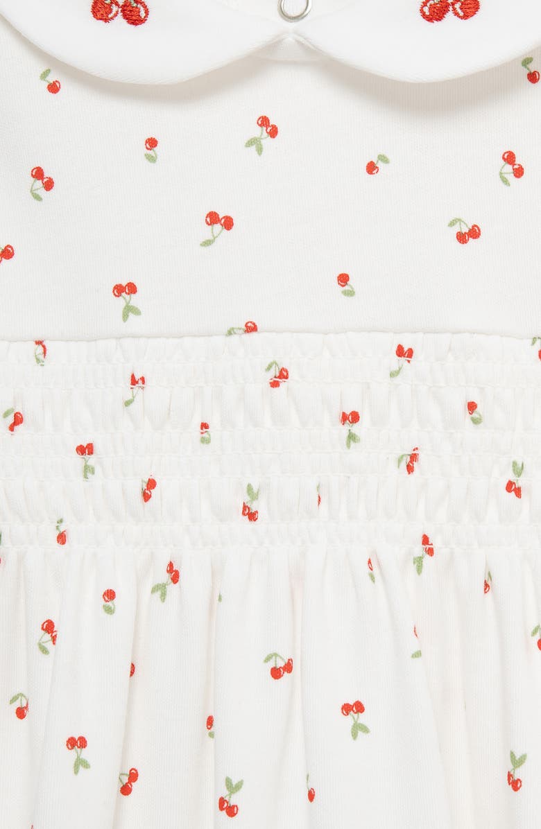 Little Me Tiny Cherries Pima Cotton Footie, Alternate, color, White