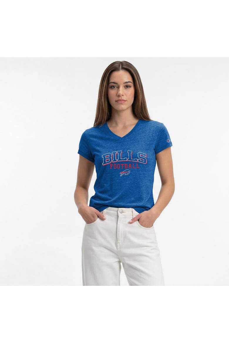 Women's Champion Royal Buffalo Bills Triumph Tri-Blend V-Neck T-Shirt, Main, color, Royal