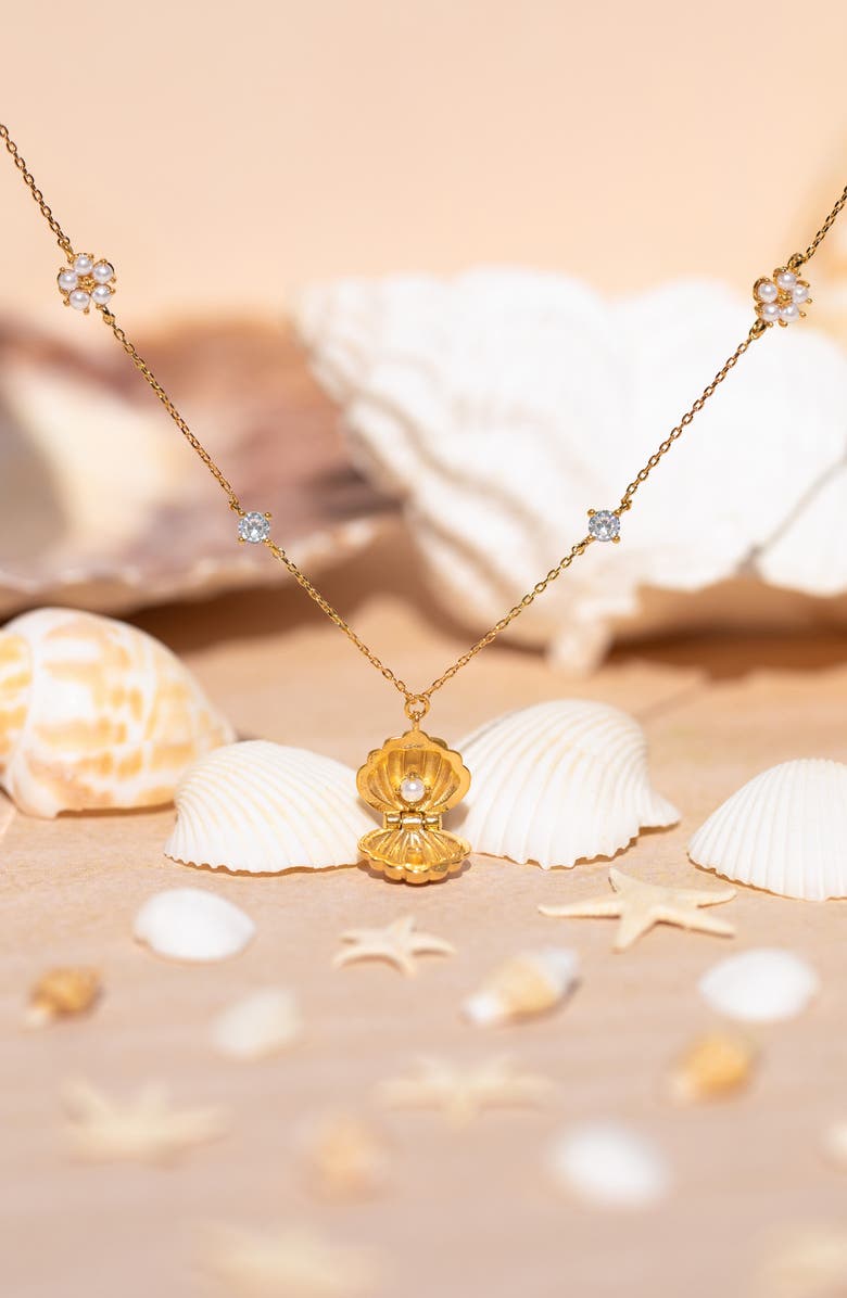 Girls Crew Shell Pendant Necklace, Alternate, color, Gold