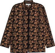 KASPER Jacquard Stand Collar Cardigan