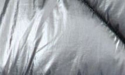Sam Edelman Shiny Crop Puffer Jacket In Pewter