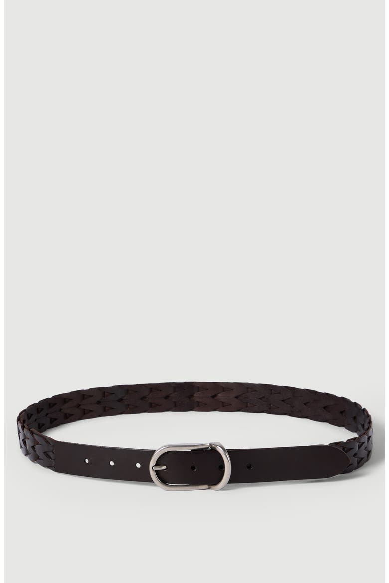 Braided leather belt, Main, color, Rust Brown