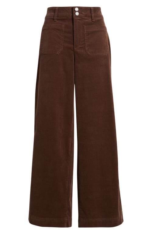 Wit & Wisdom Sam High Waist Wide Leg Corduroy Pants In Brown