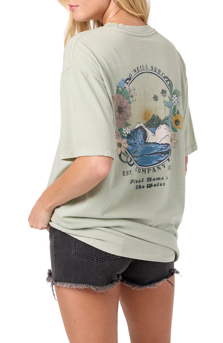 O'Neill Petal Oversize Cotton Graphic T-Shirt, Alternate, color, Desert Sage