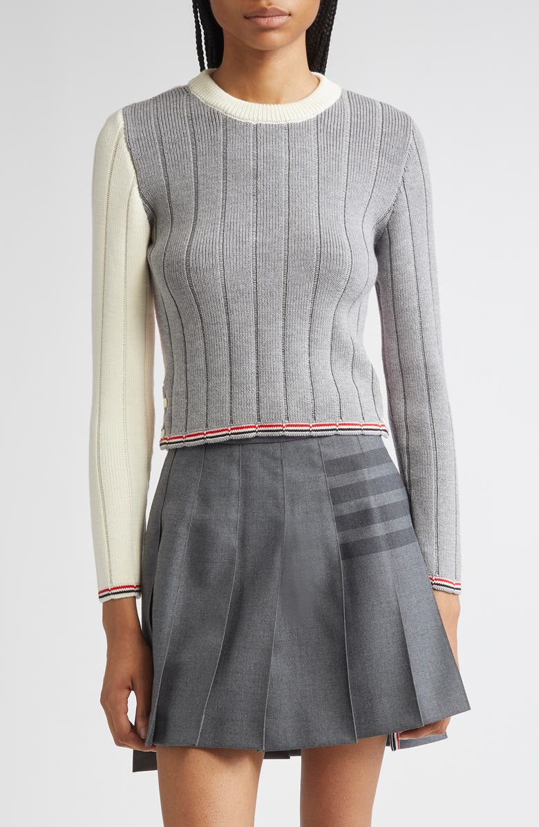 Thom Browne Fun-Mix Ladder Stitch Wool Sweater, Main, color, Multicolor Mix