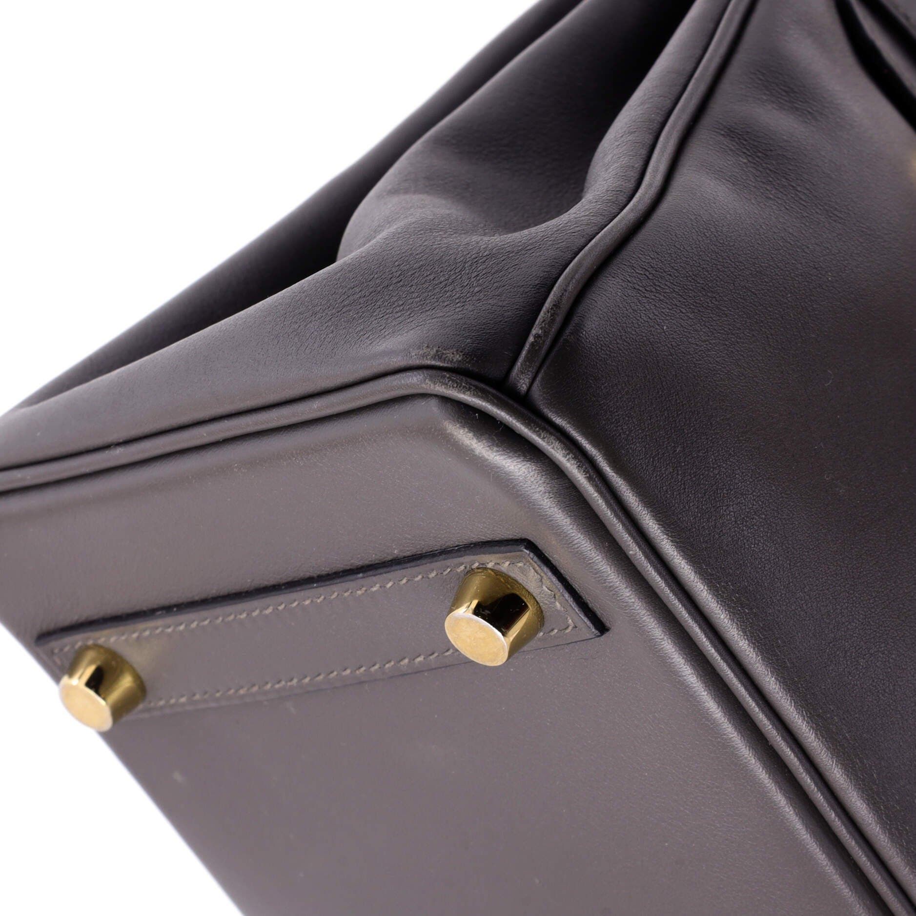 Pre-Owned Hermes Birkin Handbag Grey Jonathan with Gold Hardware 25, Alternate, color, Graphite