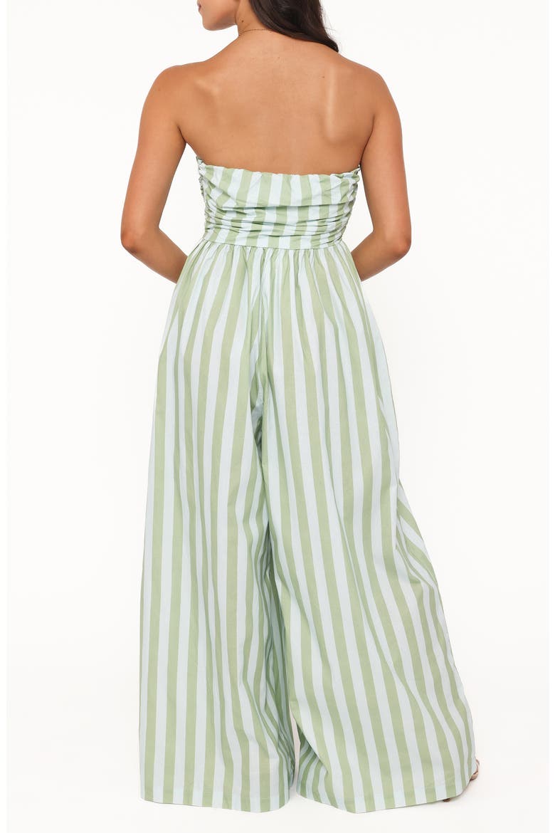Paige Stripe Strapless Jumpsuit, Alternate, color, BLUE/ GREEN STRIPE