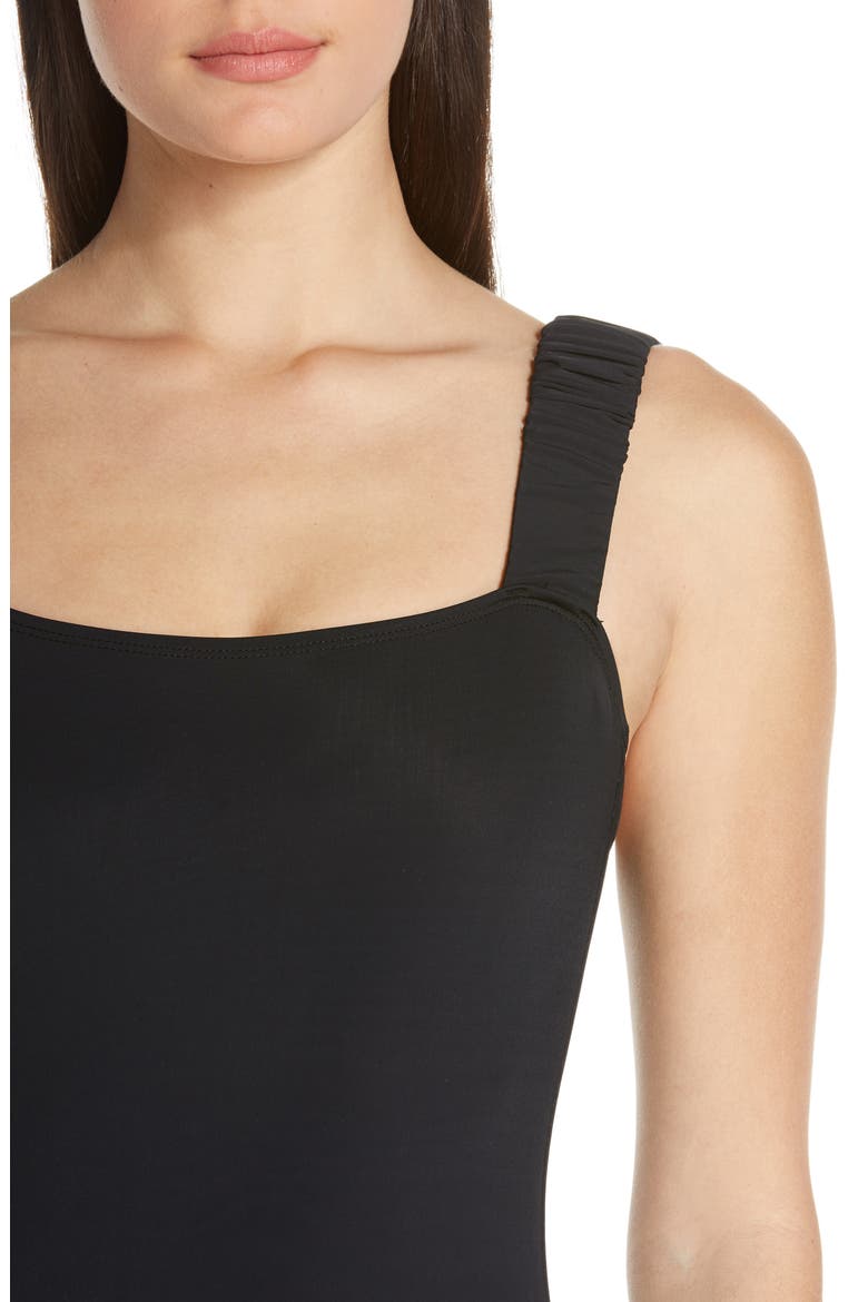 Scrunch One-Piece Swimsuit, Alternate, color, BLACK