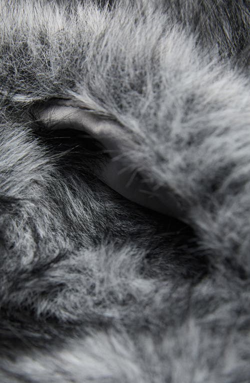 Mango Faux Fur Scarf In Gray