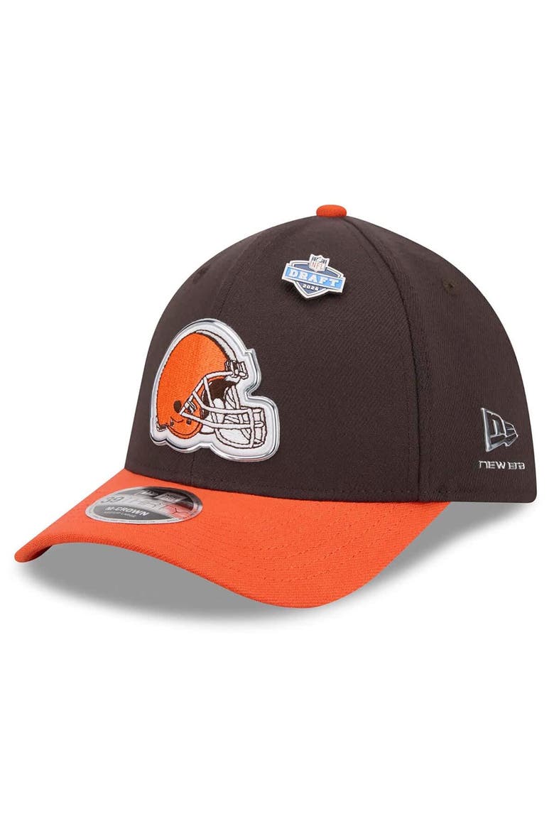 Men's New Era  Brown/Orange Cleveland Browns 2026 NFL Draft 39THIRTY M-Crown Flex Hat, Main, color, Brown