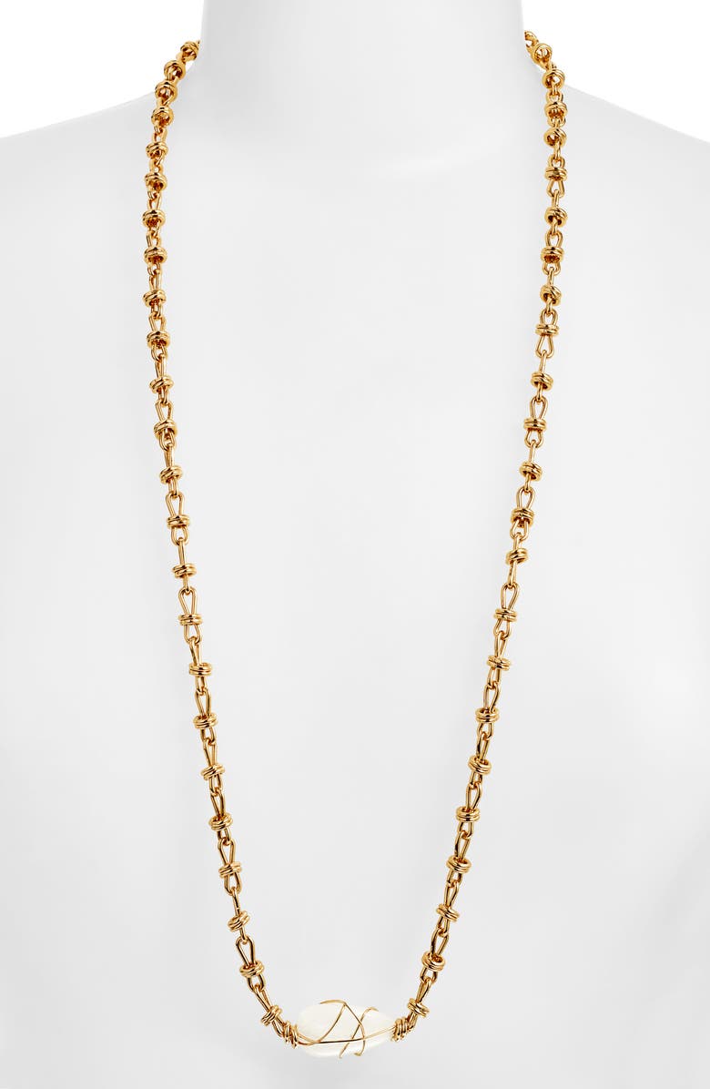 Gas Bijoux Marre Long Crystal Chain Necklace, Main, color,