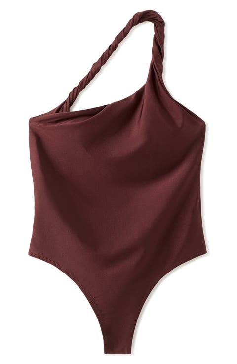 Asymmetric One-Shoulder One-Piece Swimsuit