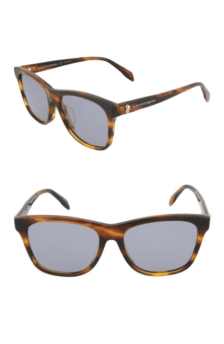 McQueen 54mm Square Sunglasses, Main, color, Yellow Yellow Blue