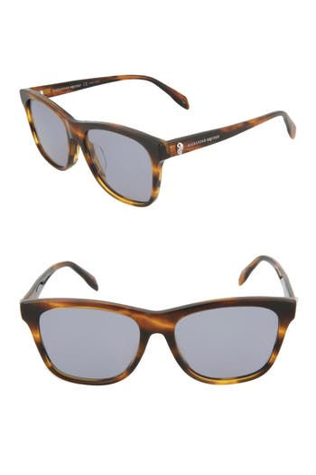 Alexander Mcqueen Mcqueen 54mm Square Sunglasses In Yellow Yellow Blue