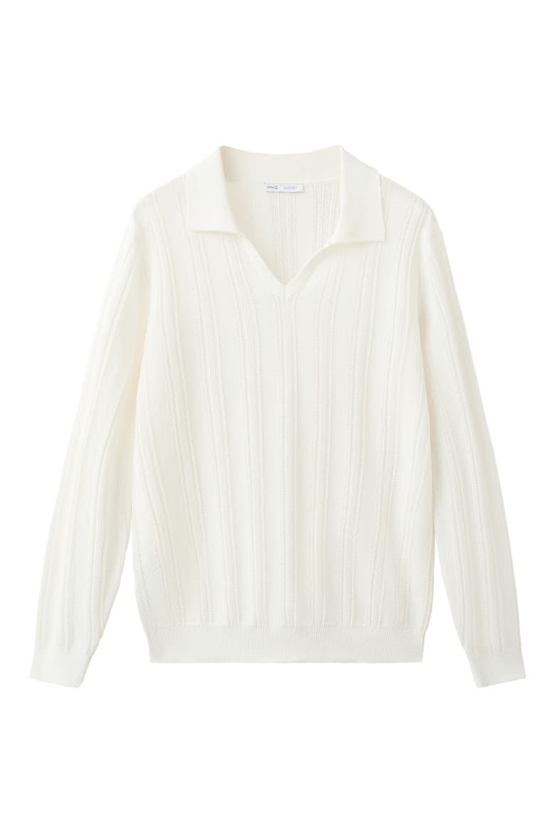 Polo Collar Sweater, Alternate, color, OFF WHITE