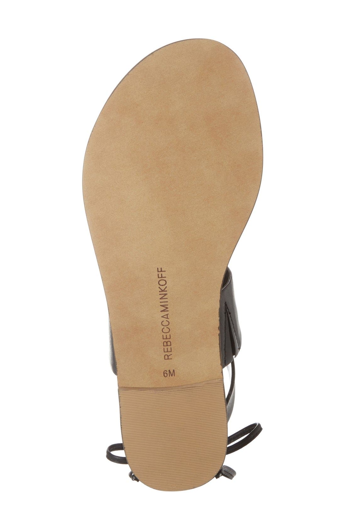'Emma' Ankle Cuff Sandal, Alternate, color, BLACK VACHETTA
