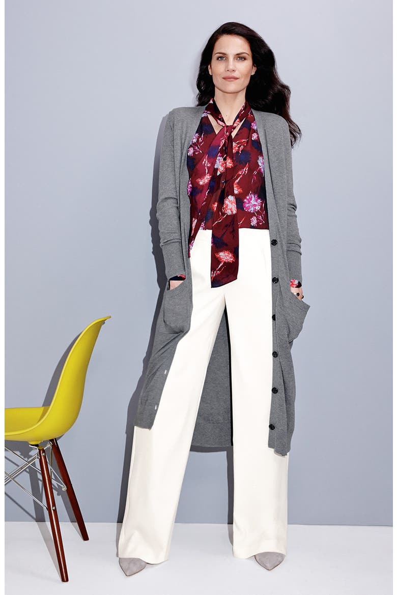 Scarf Tie Blouse, Alternate, color, BLACK
