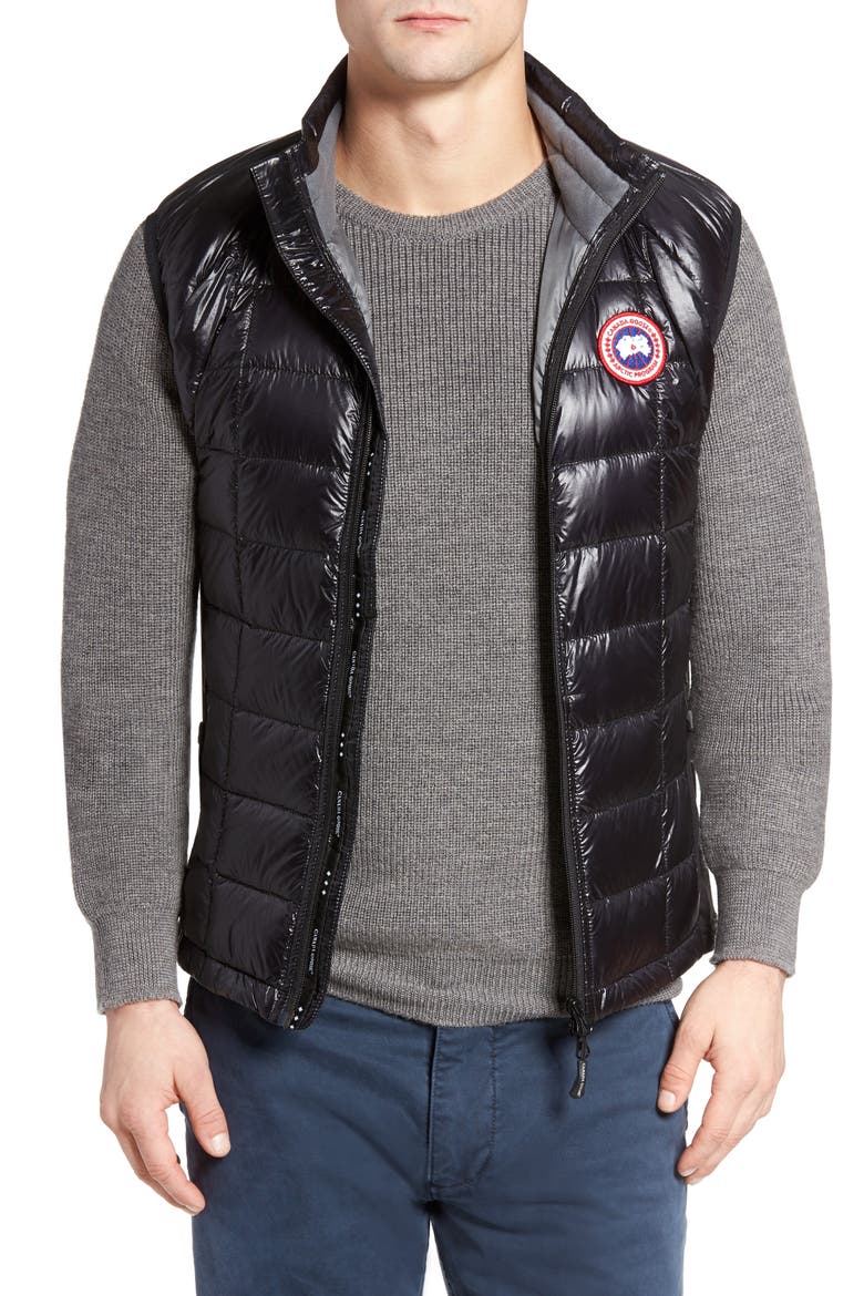'Hybridge™ Lite' Slim Fit Packable Quilted 800-Fill Down Vest, Main, color, BLACK