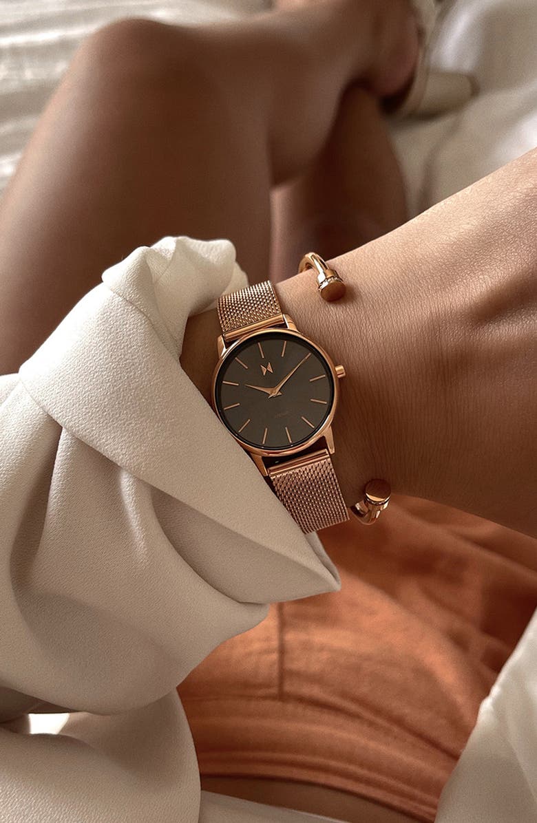 MVMT Avenue Mesh Strap Watch, 28mm, Alternate, color, Grey