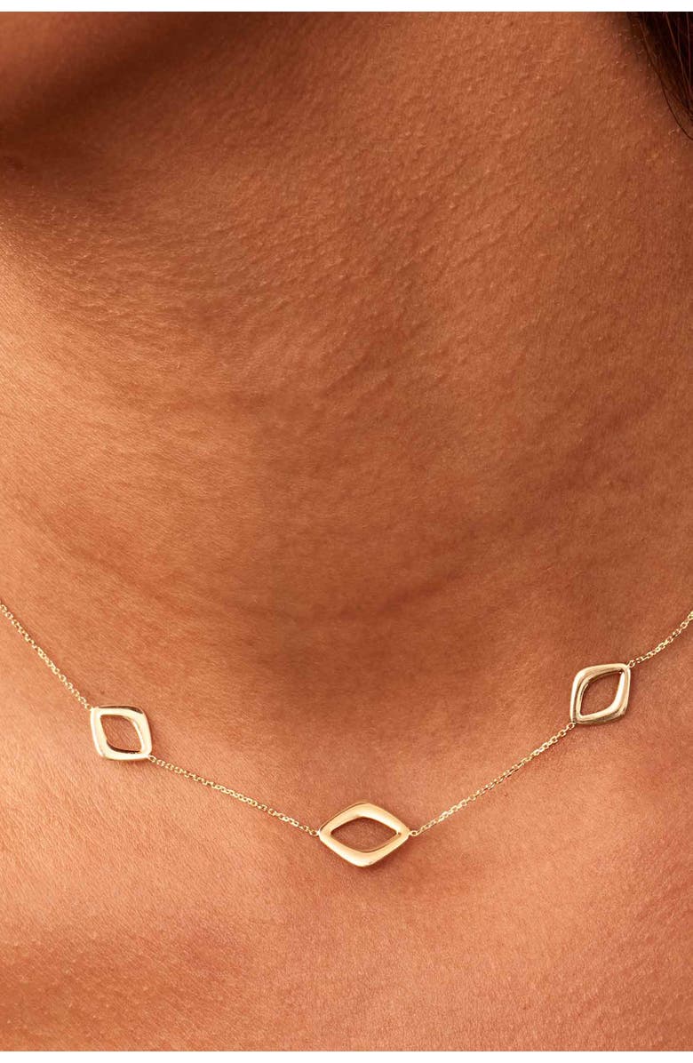 Oradina 14K Gold Dream Link Station Necklace, Alternate, color, Yellow Gold