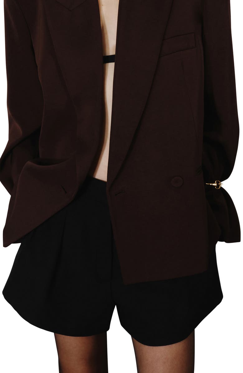 MANGO Pleated High Waist Shorts, Main, color, 