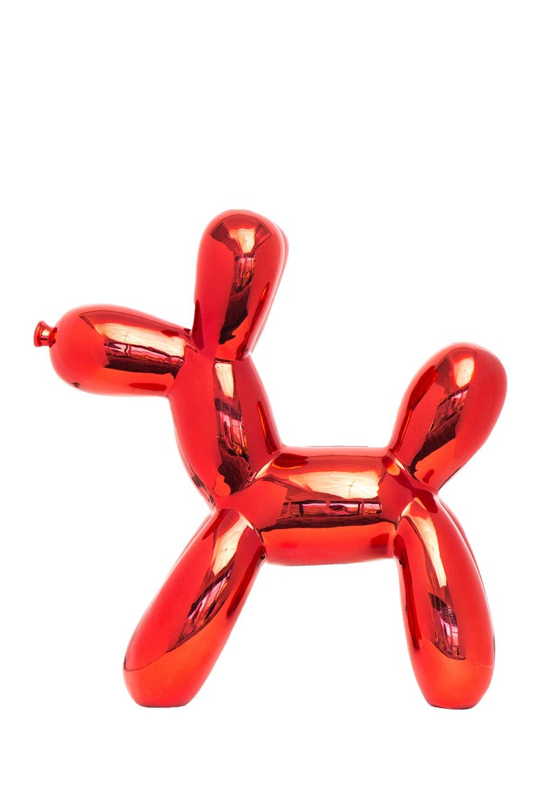 Plus Red Balloon Dog Bank, Alternate, color, RED