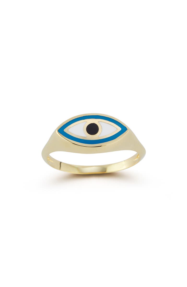 Ember Fine Jewelry 14K Gold Evil Eye Ring - Size 7, Main, color, 