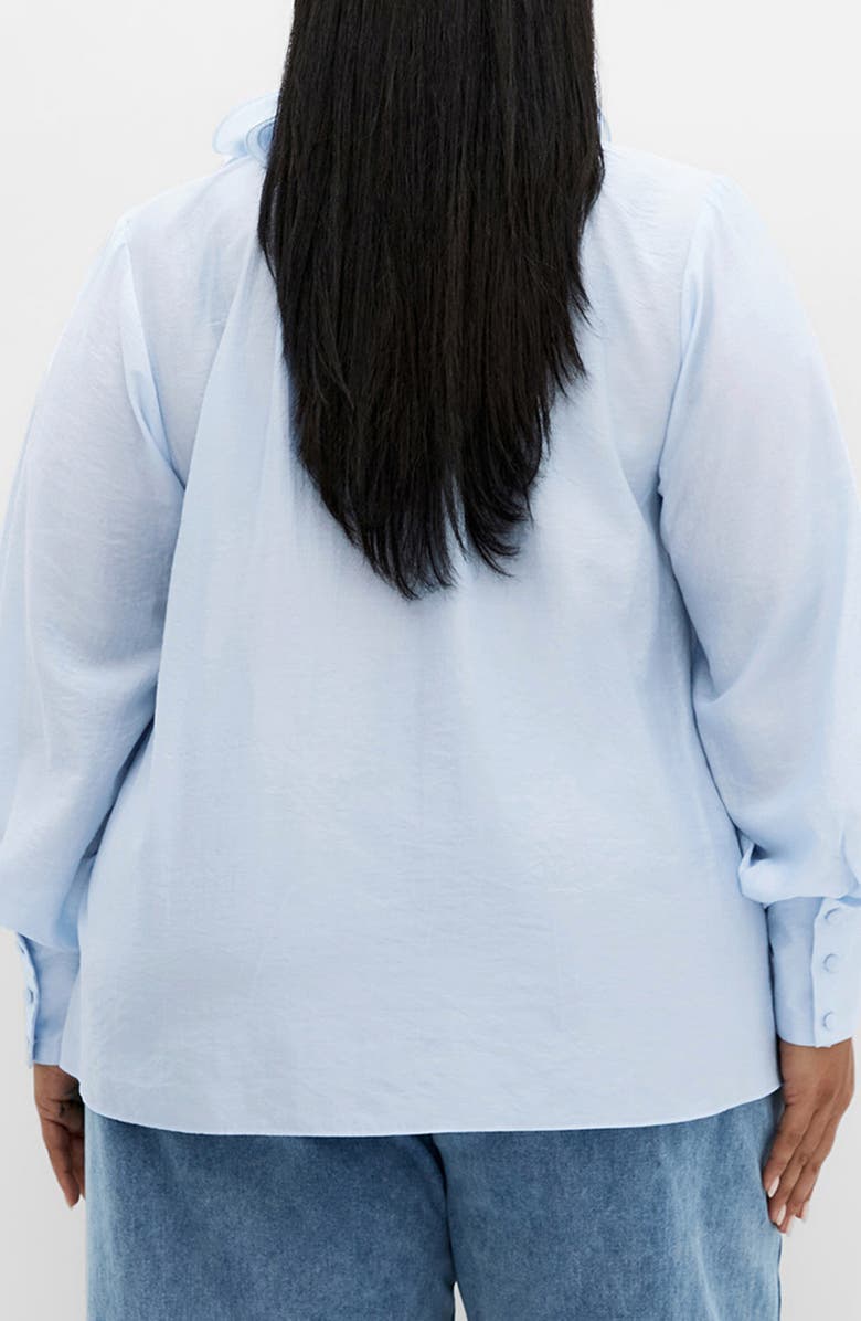 City Chic Antoinette Tie Neck Top, Alternate, color, Sky Blue