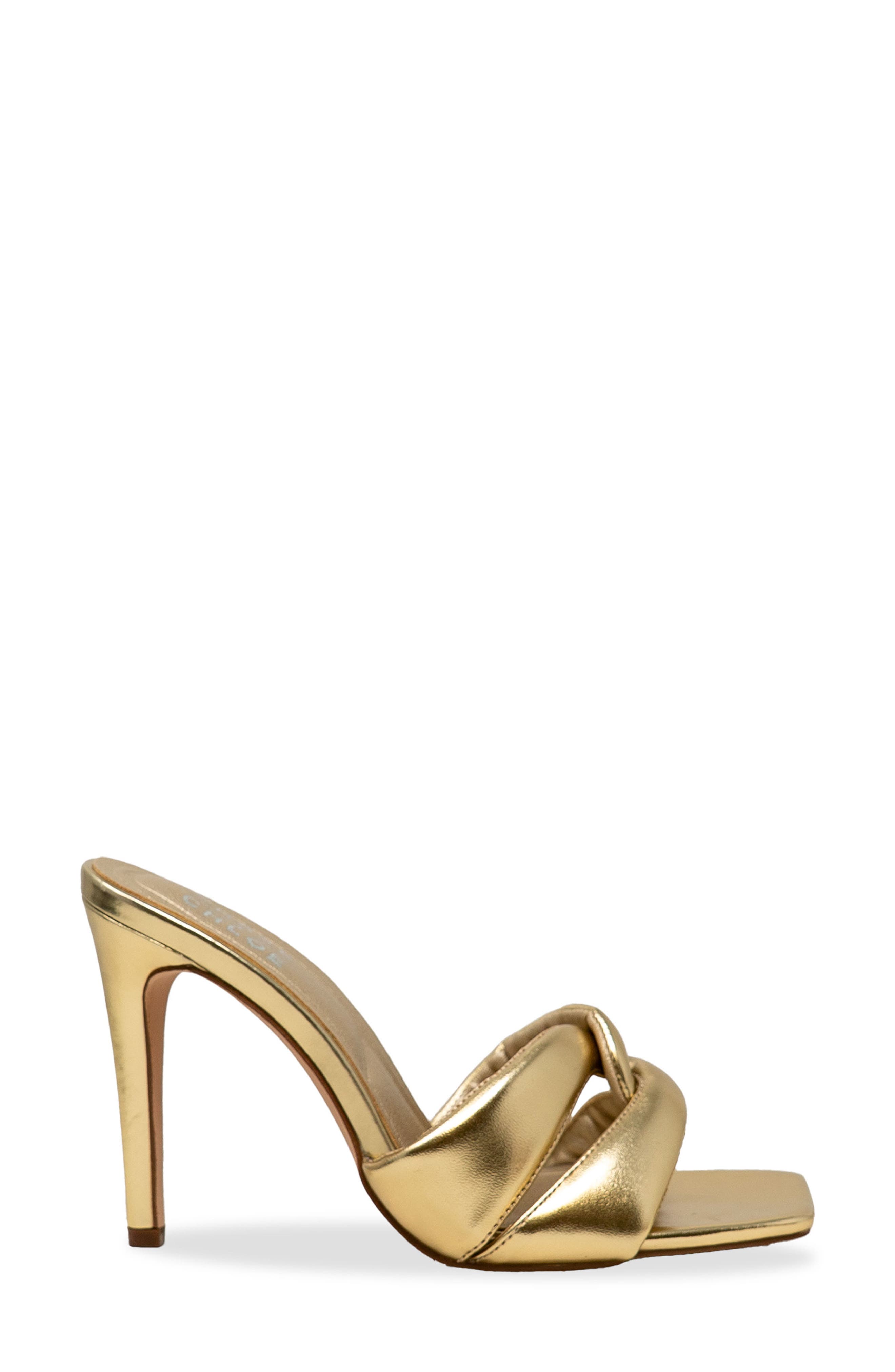 Knotted Slide Sandal, Alternate, color, GOLD METALLIC