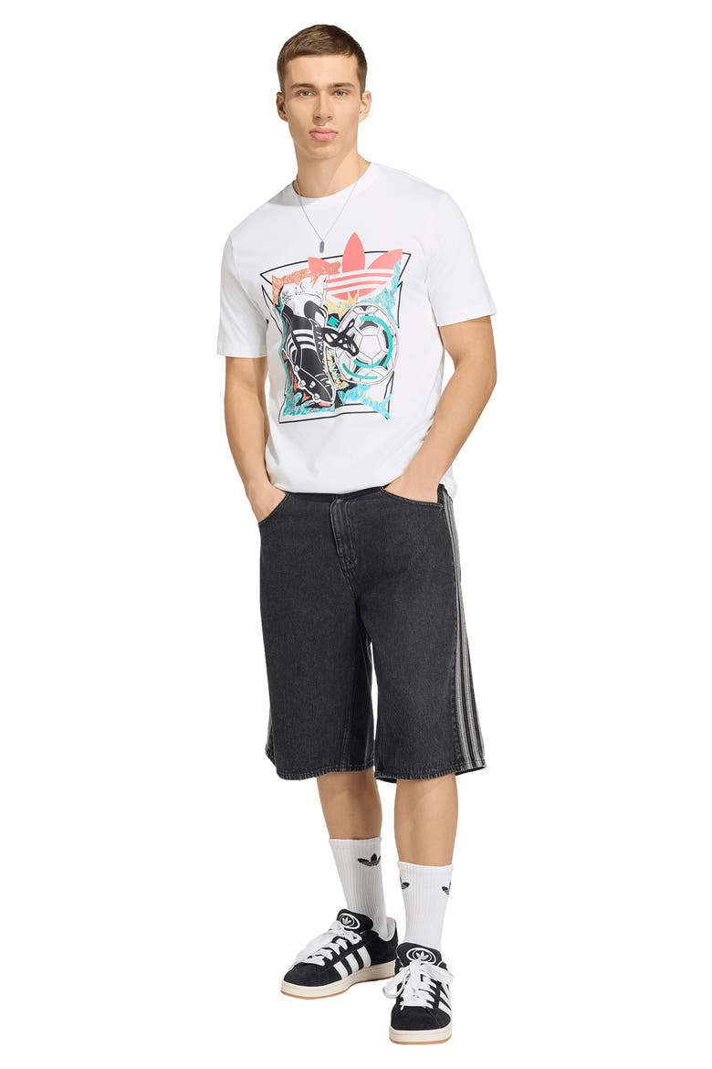 Anime Soccer Cotton Graphic T-Shirt, Alternate, color, WHITE/ /