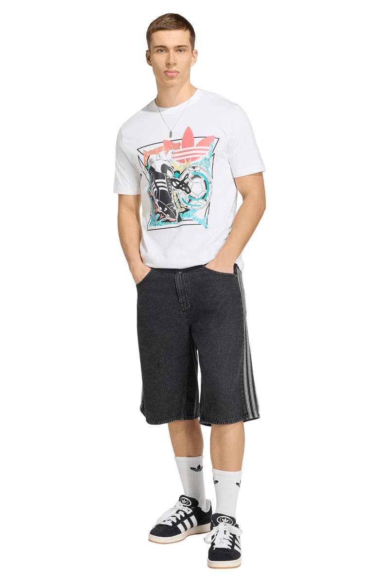 adidas Anime Soccer Cotton Graphic T-Shirt, Alternate, color, White/ /