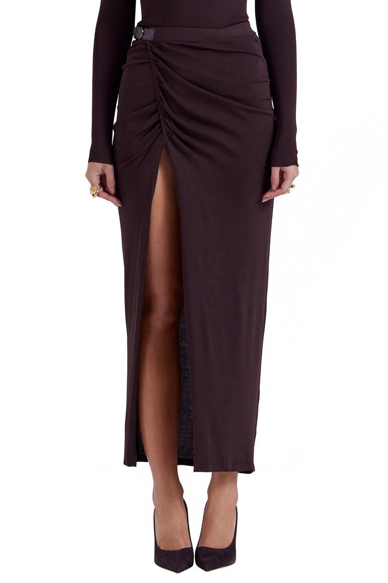 Lilas Knit Skirt, Main, color, BROWN