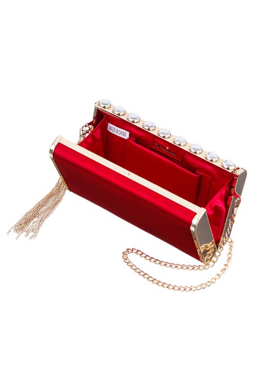 Nina Amos Crystal Clutch In Red