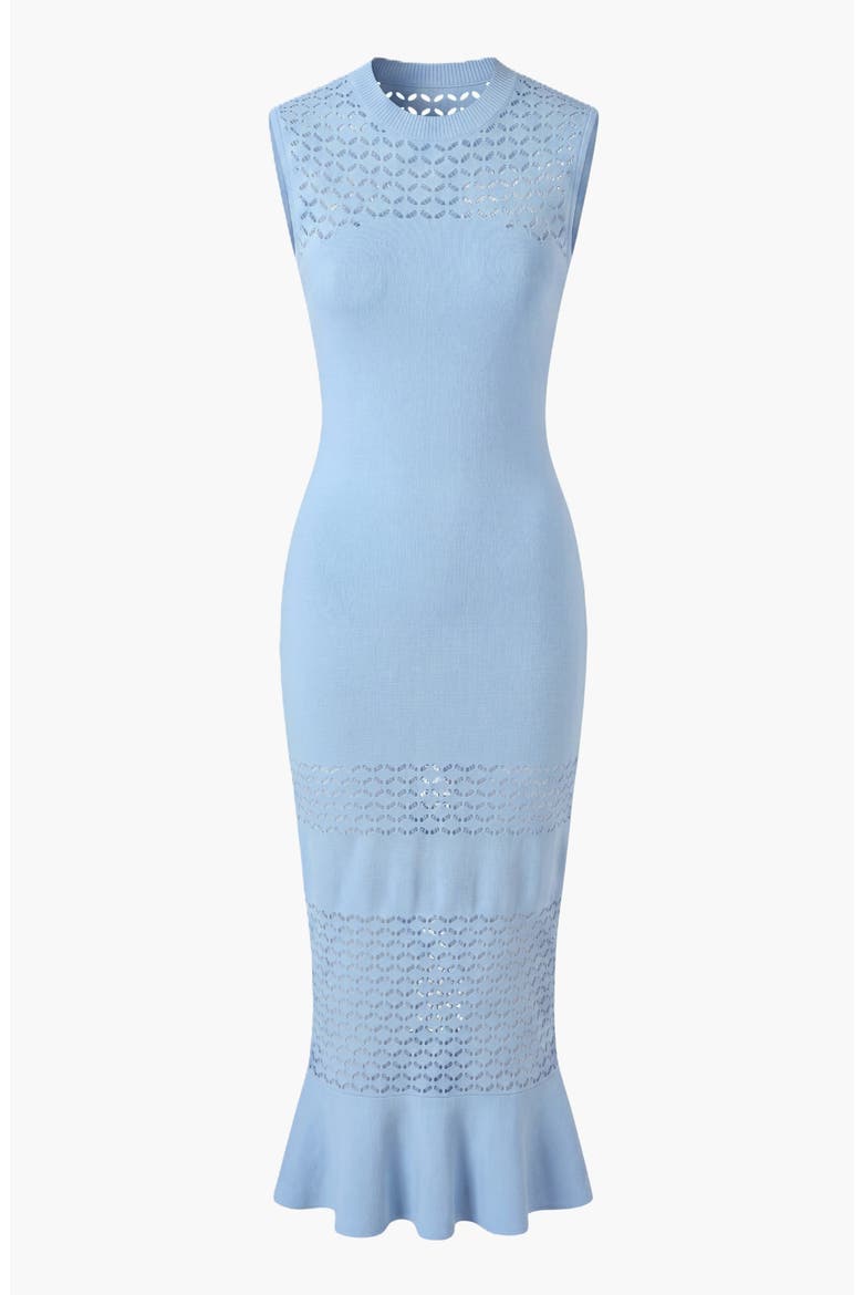 Sleeveless Mesh Detail Knit Dress, Alternate, color, Blue