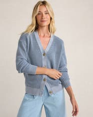 Haven Well Within Garment-Dyed Organic Cotton Shaker Stitch Cardigan
