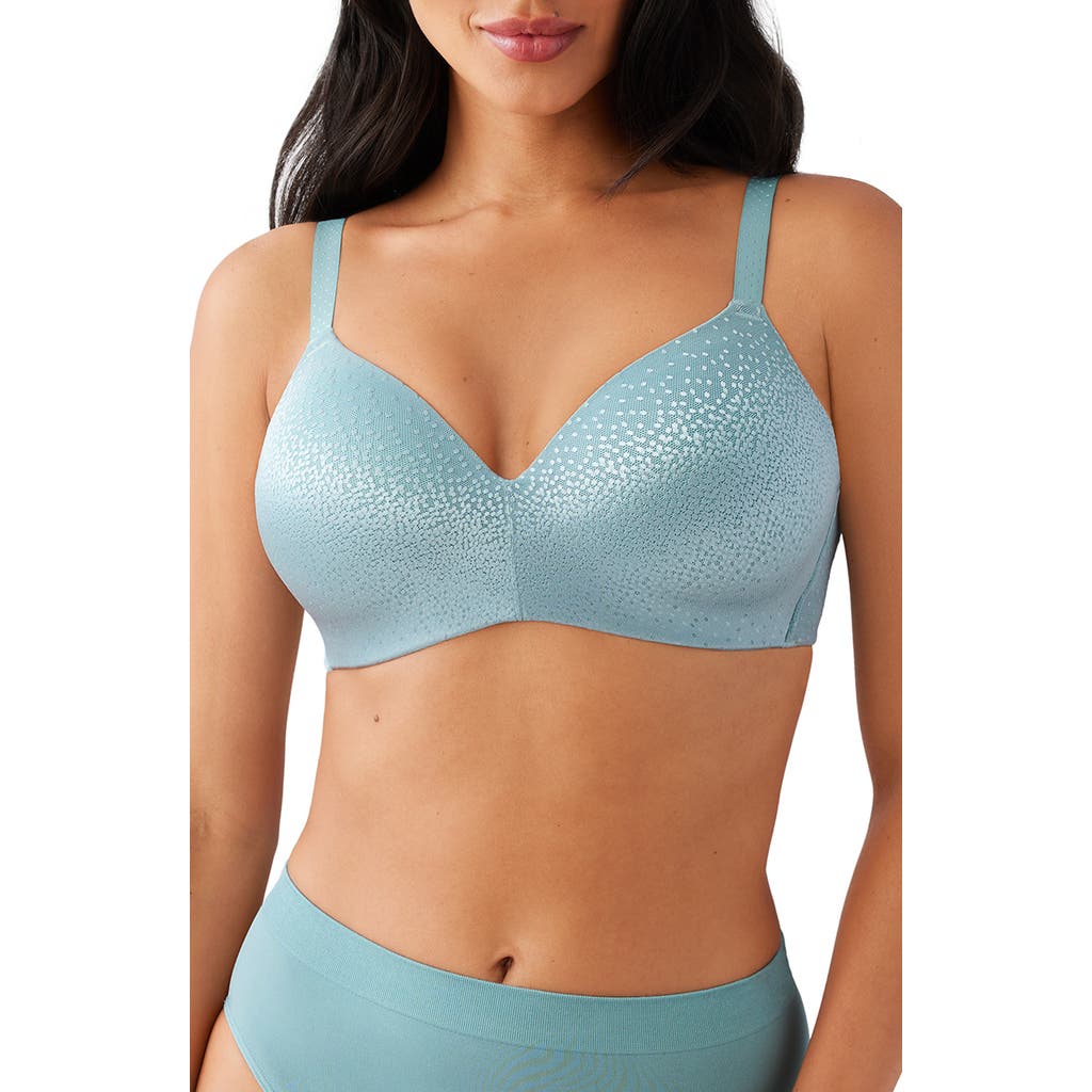 Wacoal Women's Back Appeal Wirefree Contour Bra 856303 In Stone Blue