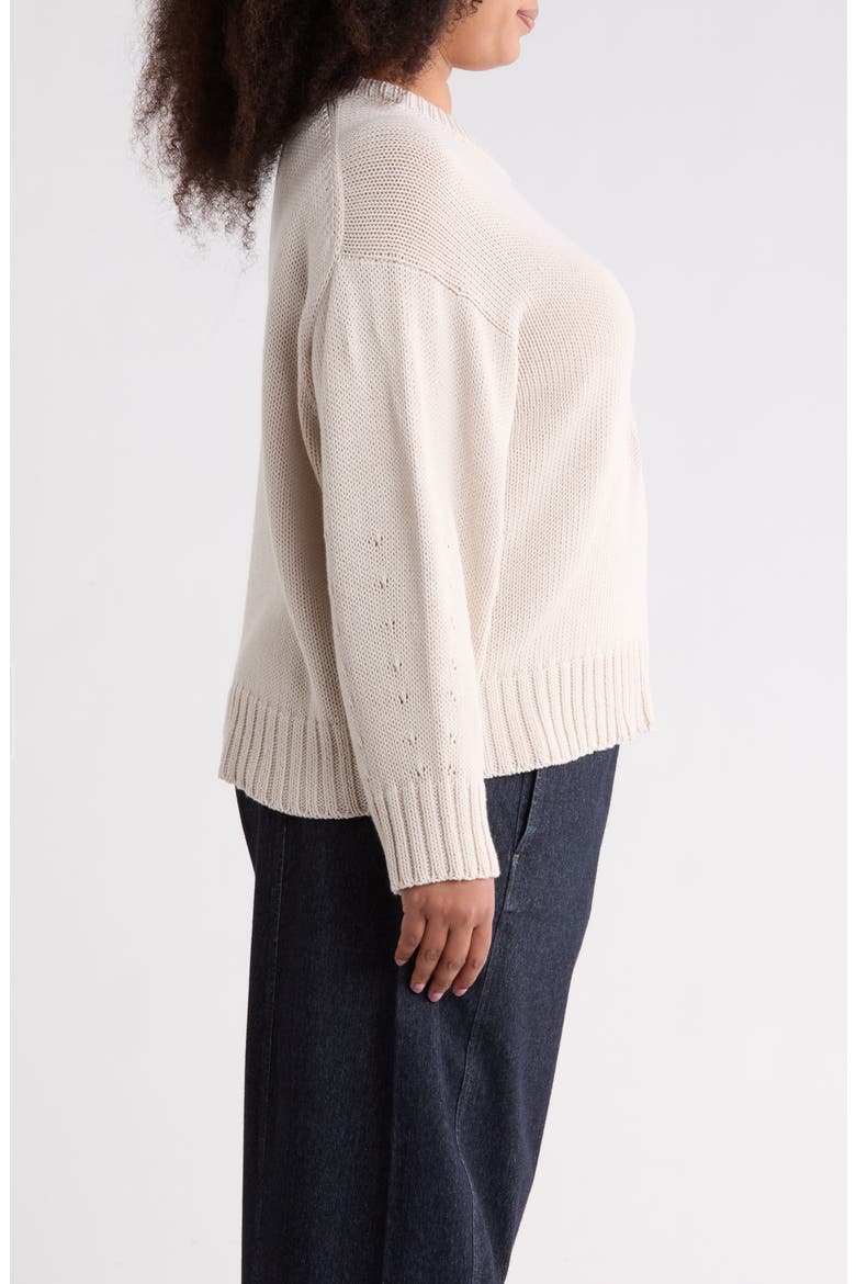 Crewneck Organic Cotton Sweater, Alternate, color, PLASTER