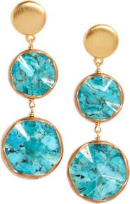 NEST Jewelry Wavy Turquoise Double Drop Earrings