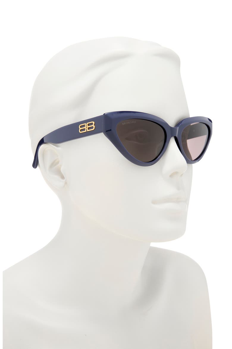 56mm Cat Eye Sunglasses, Alternate, color, BLUE BLUE GREY
