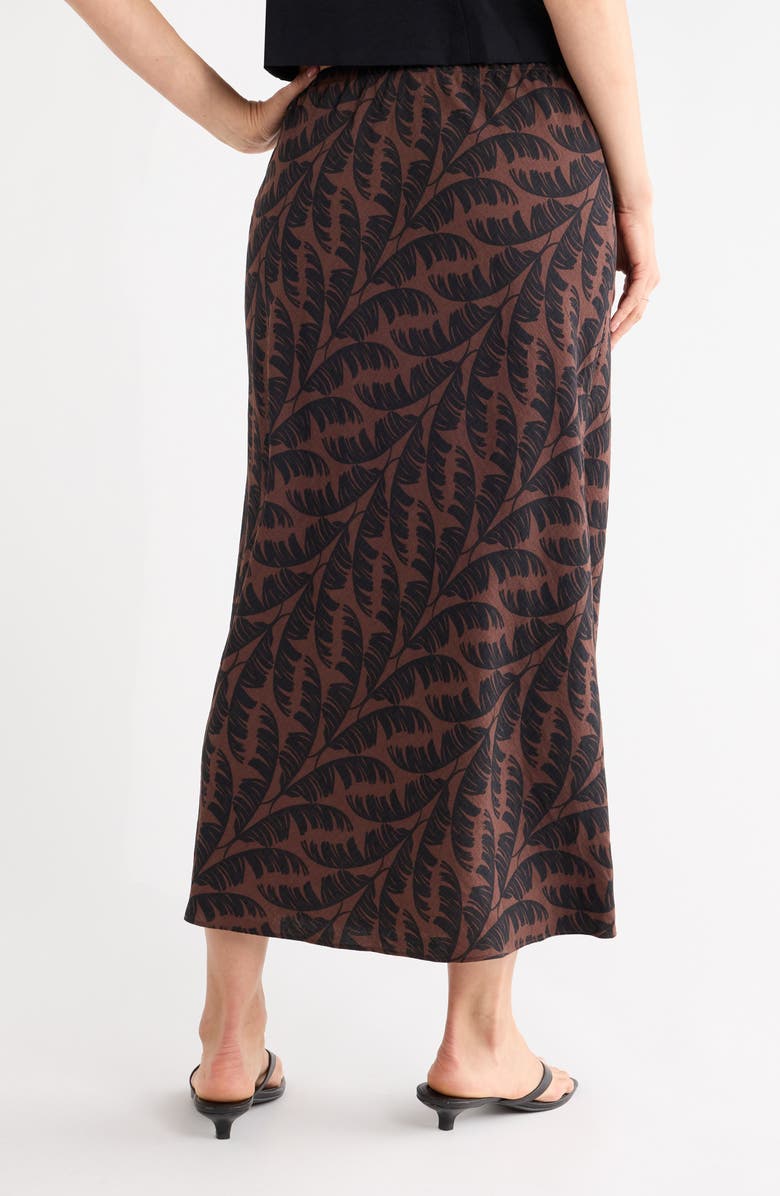 NORDSTROM RACK Drawstring Maxi Skirt, Alternate, color, Brown- Black Julia Palm