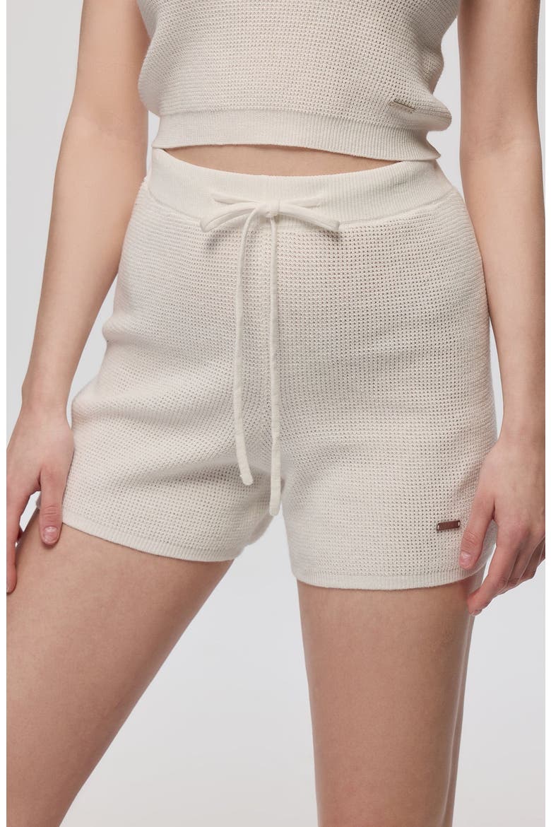 Noa Open Knit Shorts, Alternate, color, White