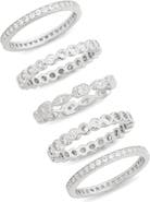 NORDSTROM RACK Pack of 5 CZ Embellished Stackable Rings