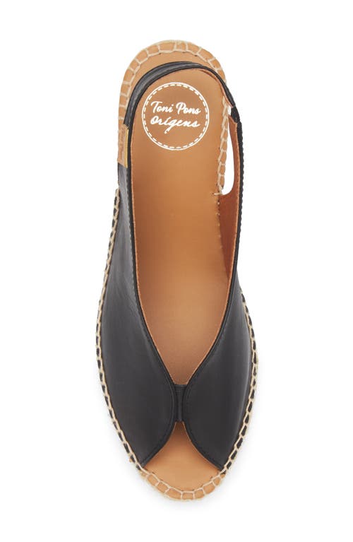 Toni Pons Laila Slingback Peep Toe Platform Wedge Sandal In Black