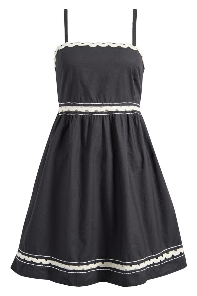 Rickrack Fit & Flare Minidress, Alternate, color, BLACK