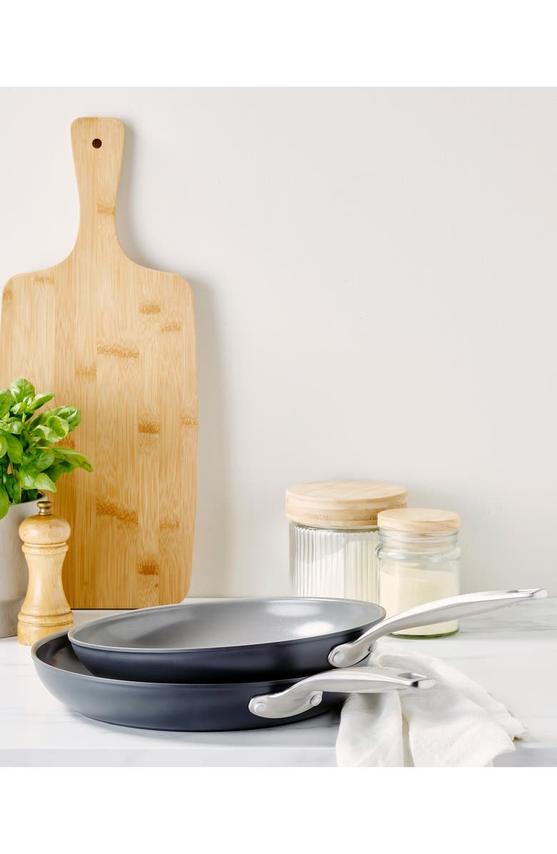 GreenPan Chatham Hard Anodized Set of 2 Fry Pans, Alternate, color, Grey