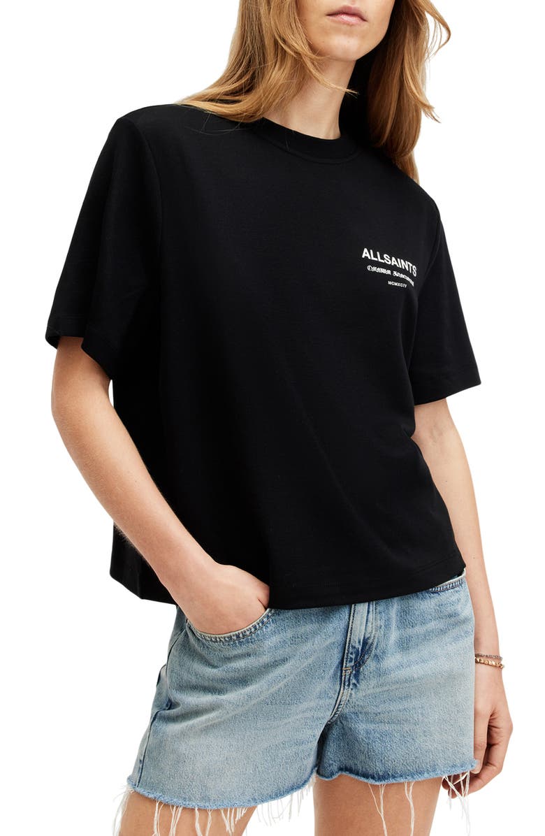 AllSaints Omnium Lisa Cotton Graphic T-Shirt, Main, color,