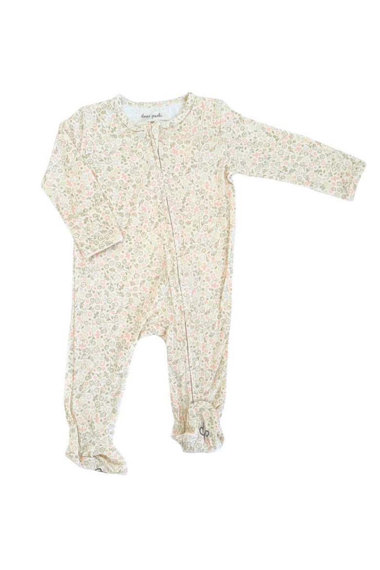 Double Zippered Footie, Main, color, Into The Bloom